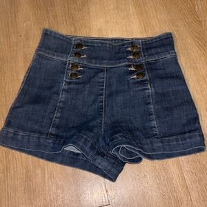 Mind Code Dark Blue Jean Shorts